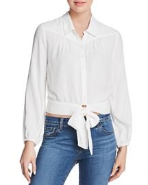 PAIGE Damaris Tie-Front Blouse in White at Bloomingdales